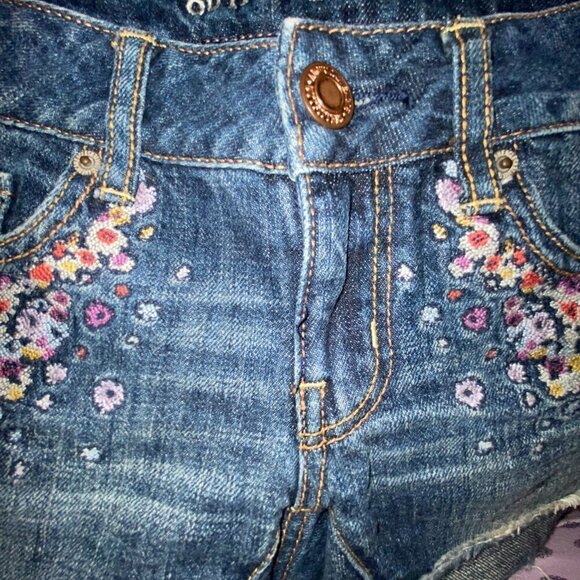 NEW WITHOUT TAGS AMERICAN EAGLE OUTFITTERS EMBROIDERED FLOWER SHORTS - Picture 5 of 9